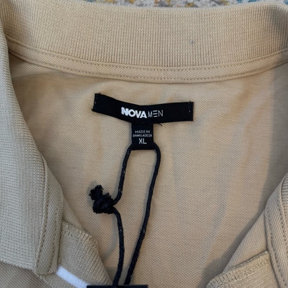 NWT Nova Men Jaxon Short Sleeve Polo Tan 100% Cotton Size XL - Picture 6 of 12